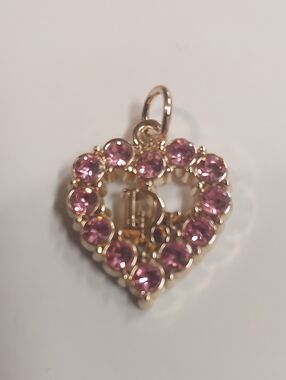 Dior Pink Crystal Heart Charm Pendant